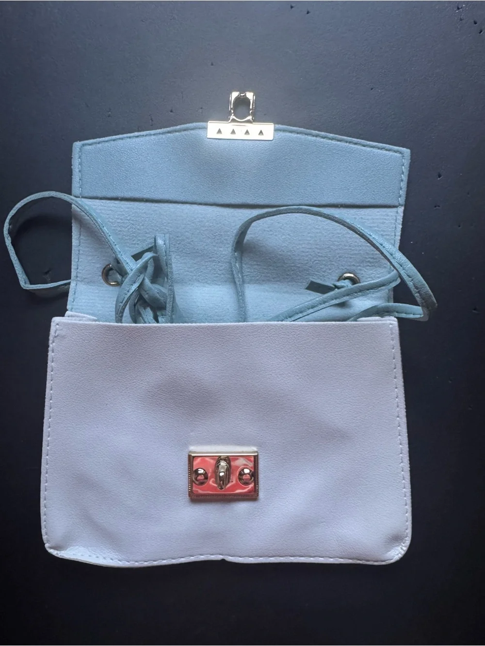 Hello Kitty Light Blue & White Kids Shoulder Bag with Pink Bow Accent